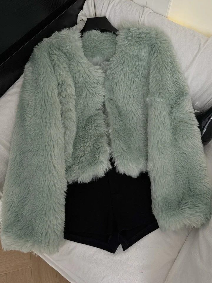 العصرية ort الفراء الاصطناعي Jaet 2025 شتاء جديد الحلو Sle صديقة للبيئة القطن الدافئة المرأة أعلى ألياف البوليستر 00% #2