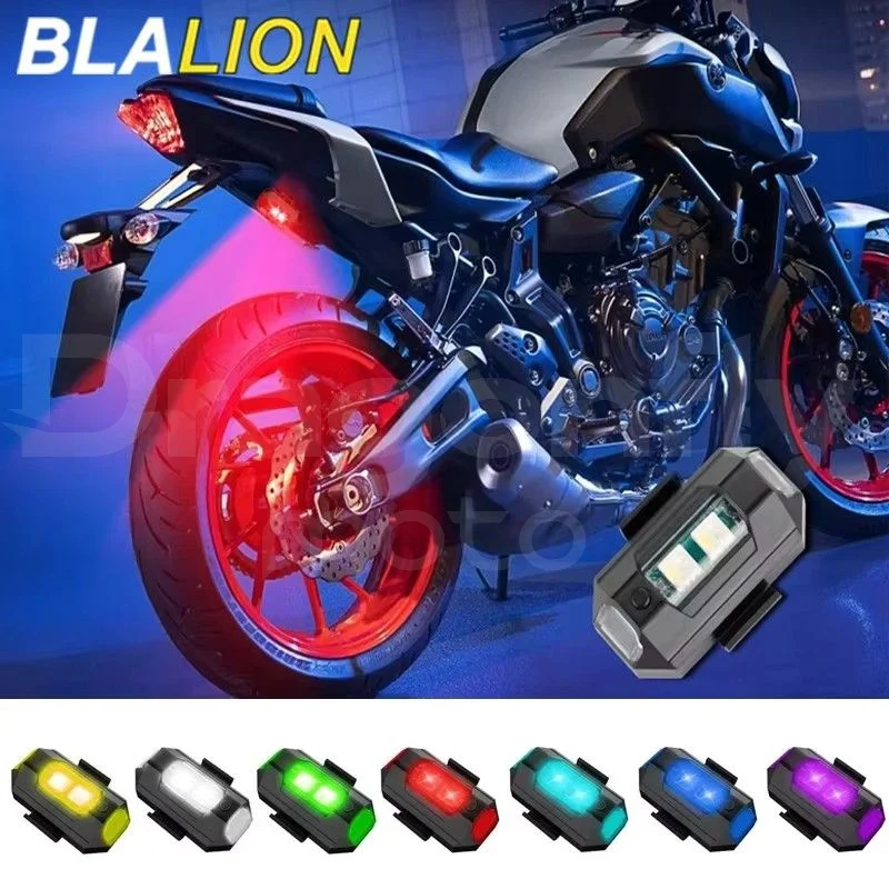 BLALION Motorcycle Light Drone Strobe Light 7Color Mini USB LED Anti-Collision Bike Aircraft Night Flashing Warning Signal Light