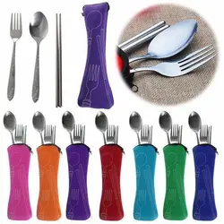 New Travel Packaging Tableware Bag Without Dinnerware Portable Cutlery Bags Picnic Fork Spoon Tableware Case Home Kitchen