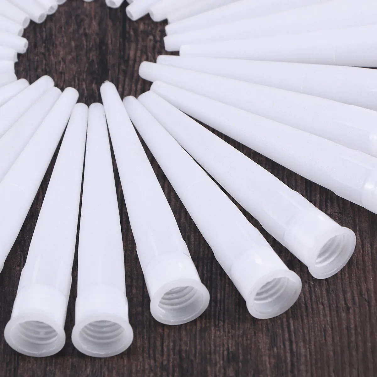 20pcs Glass Glue Nozzles – Durable Plastic Caulk Tips with Threaded Design for Construction & Industrial Repair