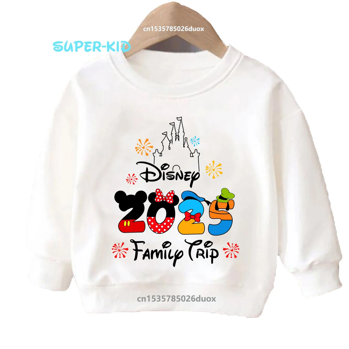 Kid New Spring Winter Family Trip 2025 Girl Minnie Sweatshirt Mouse and Friends Magical Kingdom Disney Children Hoodies Pullover