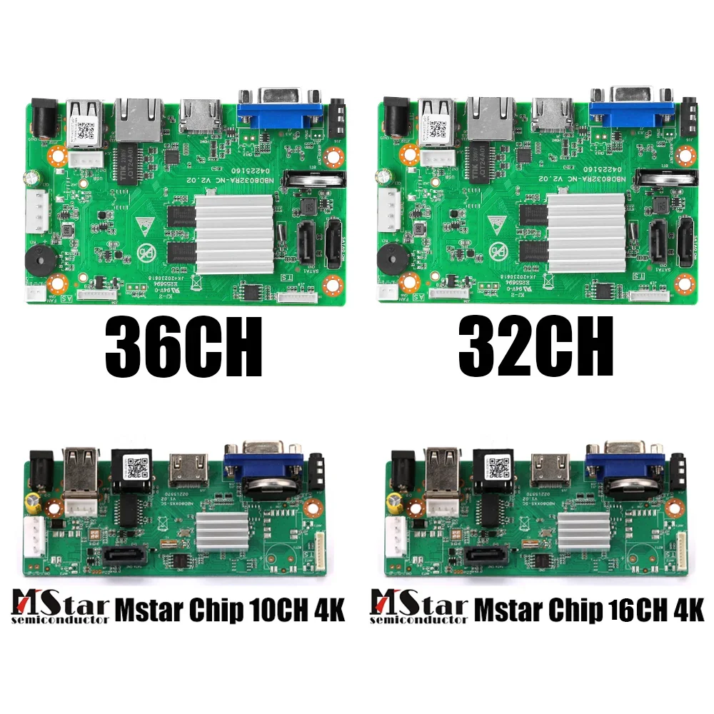 CCTV 10CH 16CH Mstar Chip 4K NVR Motherboard H.265+ Network Video Recorder For 2MP 3MP 5MP 8MP IP Camera Support Face Detection