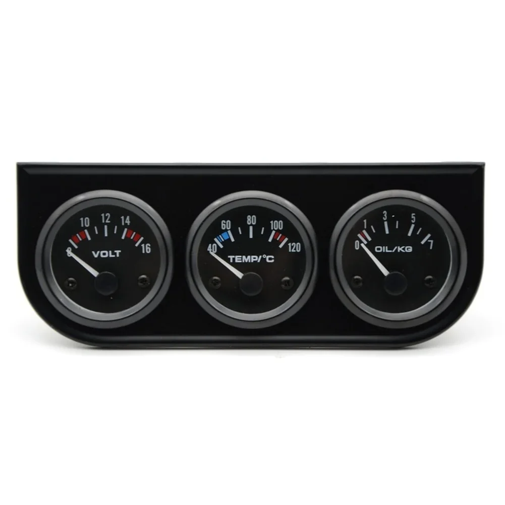 Voltage Water Temp 52MM Triple Gauge For Car Modification LED Display Voltage Monitor Water Temperature Sensor
