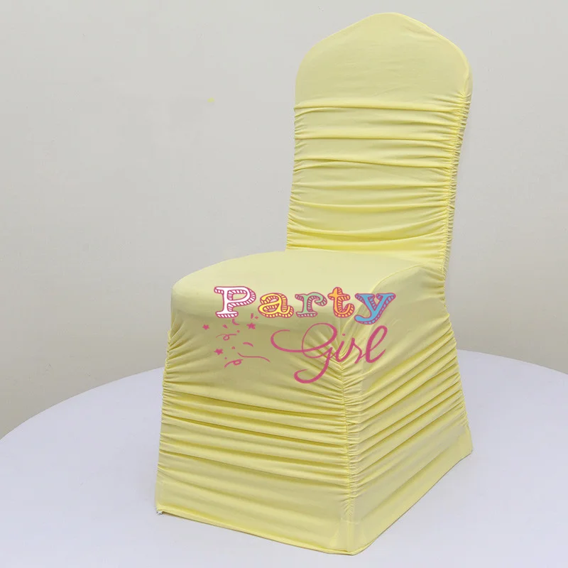 5pcs Pleated Stretch Chair Covers Universal Spandex Chair Cover Thick Elastic Pleated Chair Slipcovers Decoration