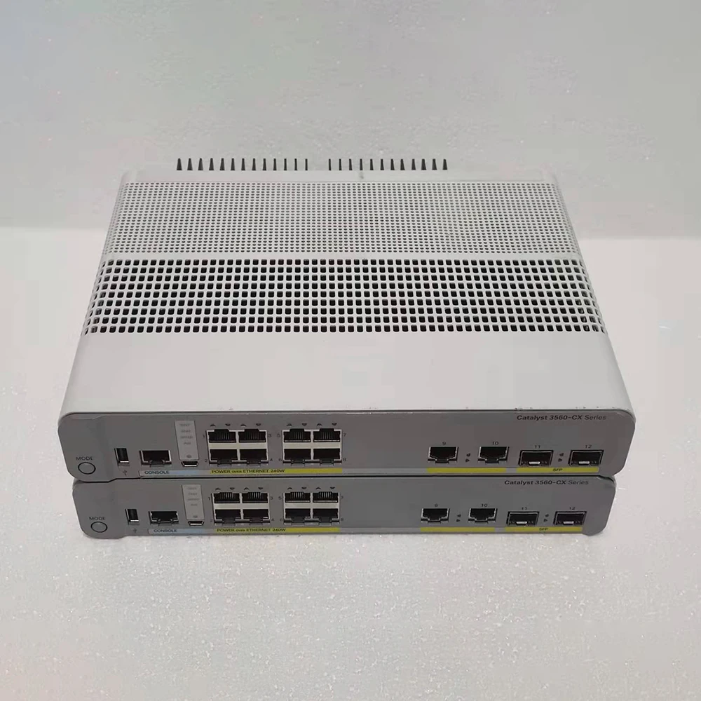 1pcs For Cisco 8-port Gigabit POE Powered Desktop Silent Network Switch WS-C3560CX-8PC-S