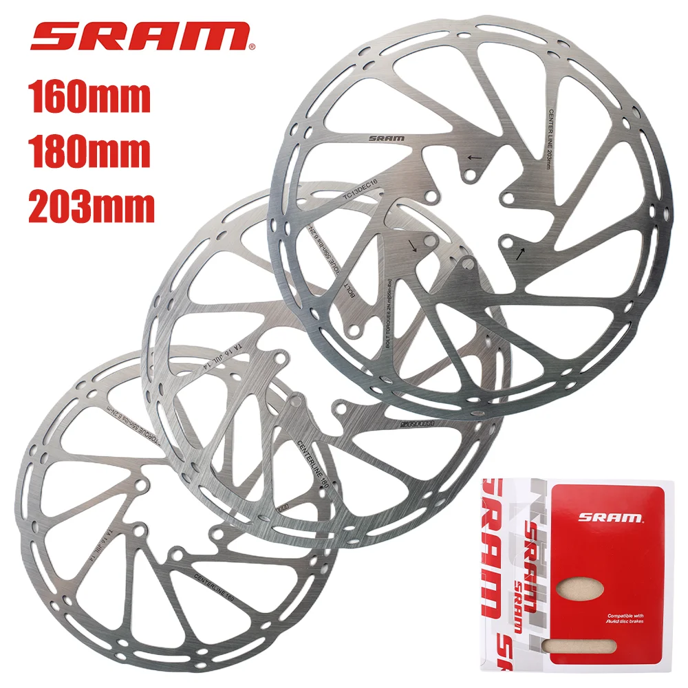 2PC SRAM Centerline Disc Brake Rotor 160 180 203mm Stainless Steel Hydraulic Brake Disc for MTB Road Bike Electric Scooter Parts