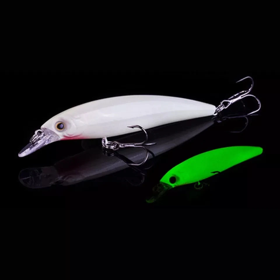 WALK FISH 1PCS Floating Minnow Fishing Lure Laser Luminous Hard Artificial Bait 3D Eyes 11cm 14g Fishing Wobblers Crankbait