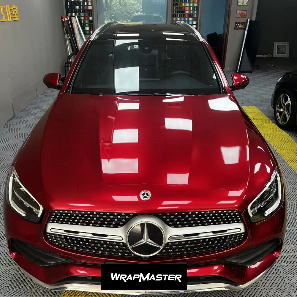 Ruby Red Metallic PET Backing Automotive Vinyl Wrap Liquid