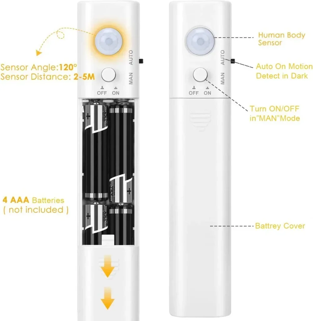 Imagem -05 - Xiaomi-led Strip Night Light com Sensor de Movimento Alimentado por Bateria Lâmpada de Armário de Cozinha Impermeável Corredor