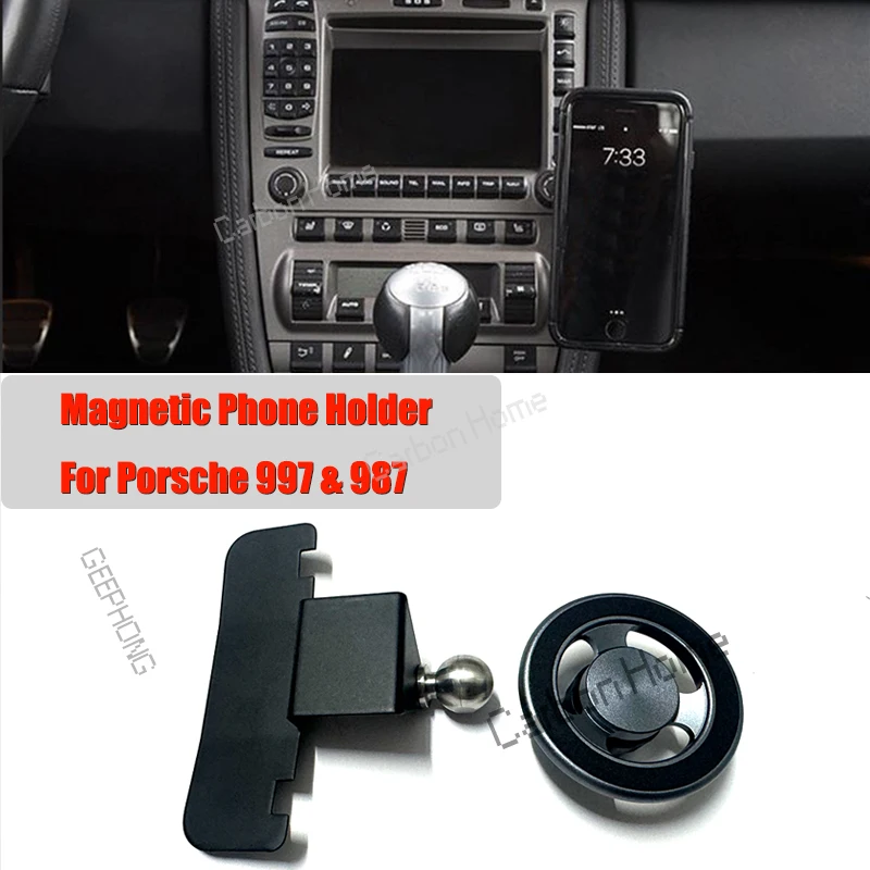 Soporte magnético para teléfono para Porsche 911, 997.1, 997.2, 987.1, 987.2, Cayman, Boxster, Carrera, LHD, RHD