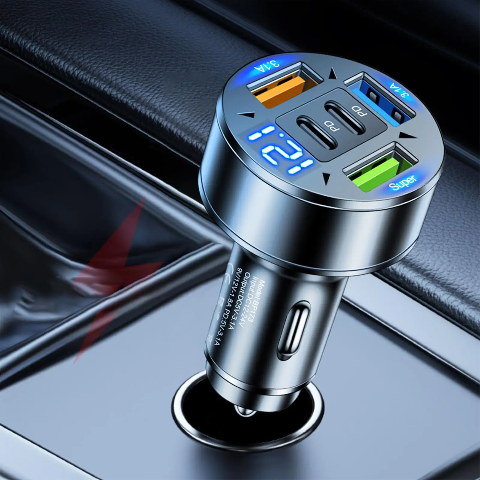 Car Phone Charger Super Fast USB Type C Car Charger Adapter Type C Pd Super Fast Charging Mobile Phone Socket Adapter in Car