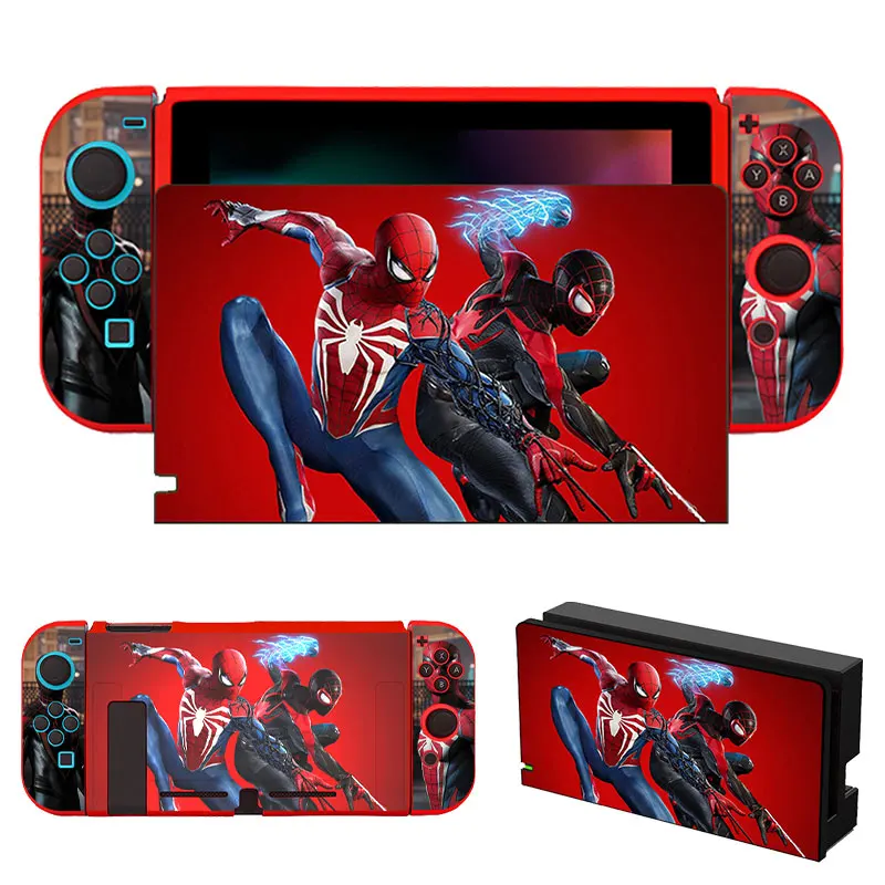 Soft Silicone Case For Nintendo Switch Oled NS Joy Con Controller Skin Shell Cool Spider Theme Dock Protective Cover Accessories