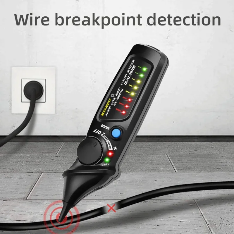 Non-Contact Voltage Detector Tester AVD06 Socket Wall Outlet Live Test Pen Indicator 12~1000V NCV Continuity Test Meter