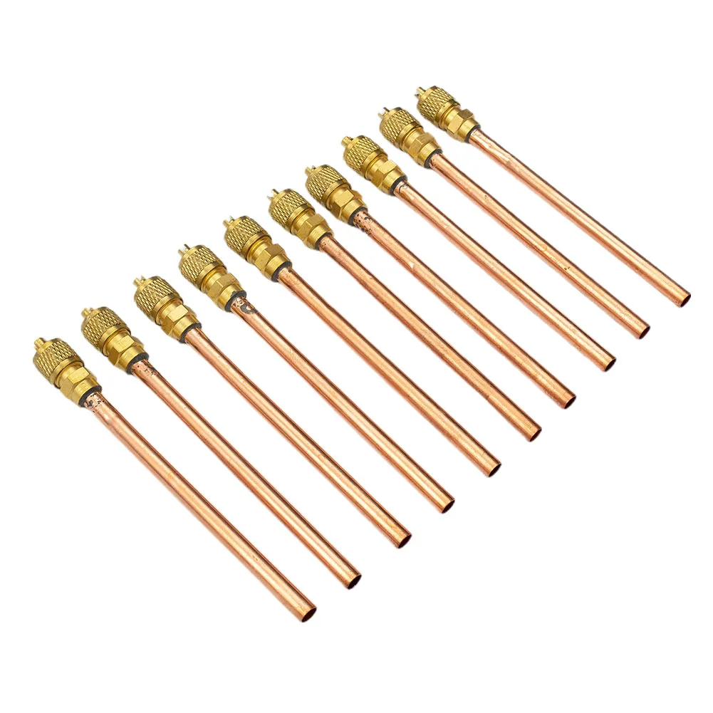 Efficient Copper Tube Filling Parts for Air Conditioner Refrigeration 10PcsSet Access Valves for Easy Maintenance