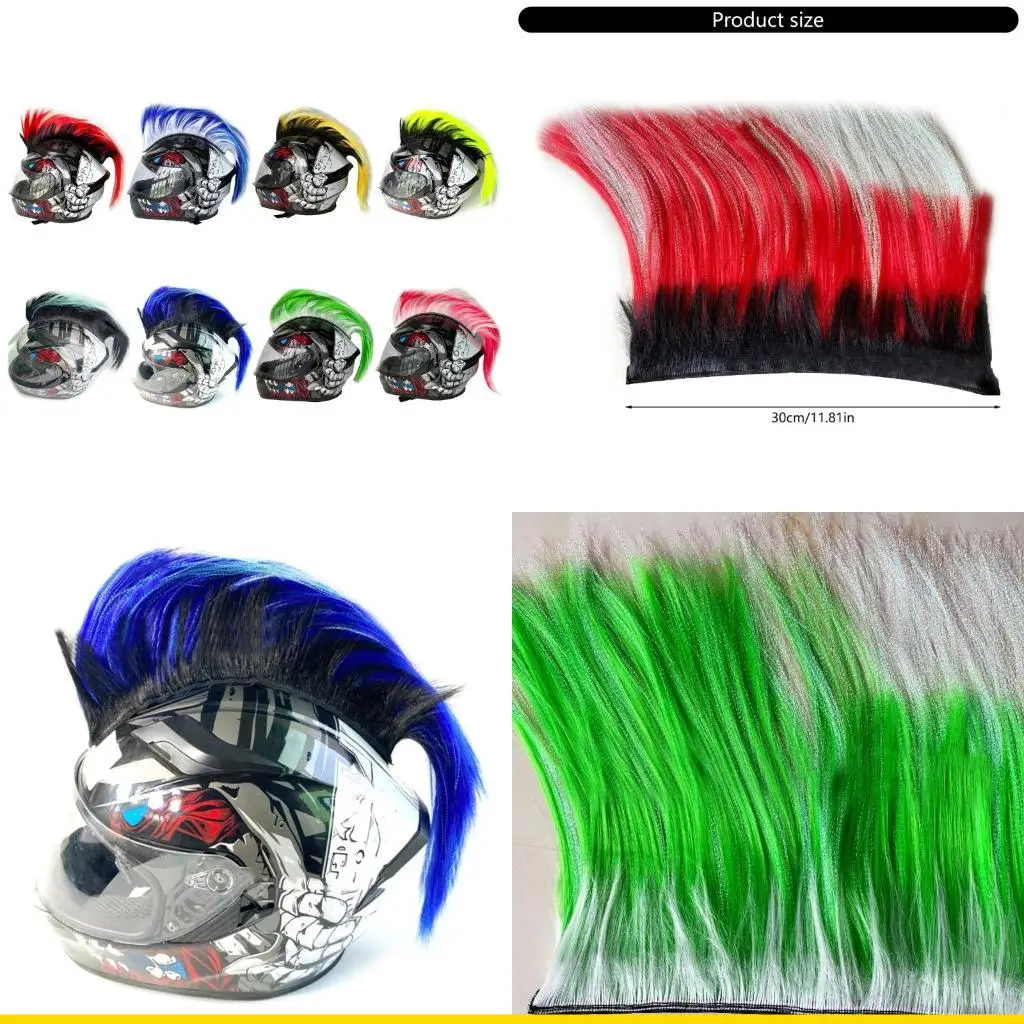 

SZCH Upgrades Eye Catching Faux Hawks Hairpiece Punk Cocks for Motorcycle Helmets