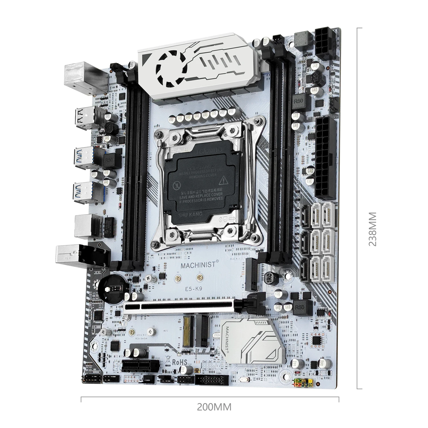 Imagem -03 - Conjunto de Placa Mãe Lga20113 Kit Processador Cpu Xeon e5 2650 v4 2*8 = 16gb Memória Ram Ddr4 Ecc Nvme M.2 k9 v2 Machinist-x99