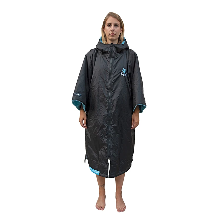 Manteau imperméable à manches longues pour adultes, 4 logos éditoriaux, robe de plage sèche, robe de surf avec doublure intérieure Smile, robe de natation proxy