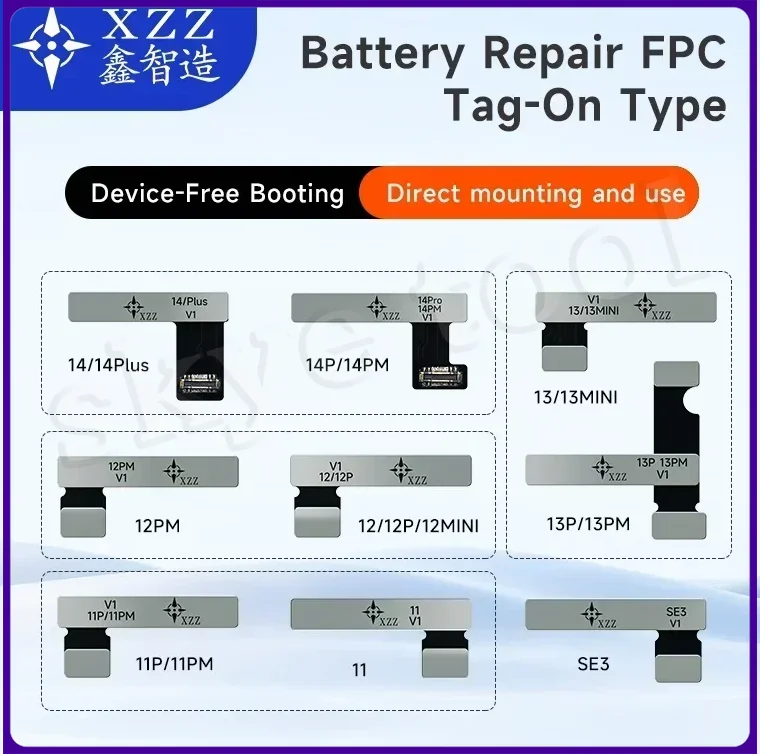 XZZ Xinzhizao No Need Programmer Read Write Data Battery Flex For iPhone 11 12 14 13 Pro Max Battery Health/Pop-up Window Repair