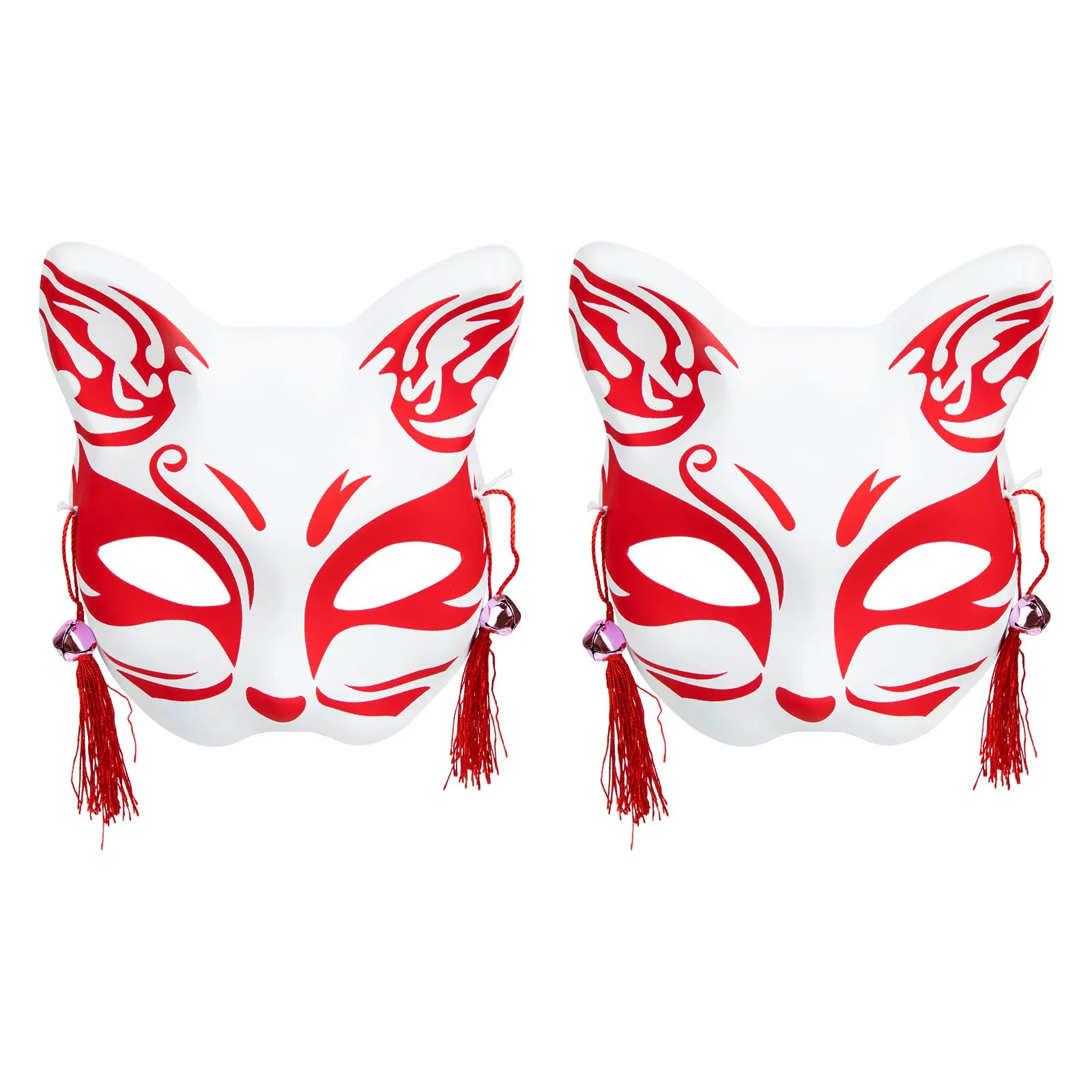 

2Pcs Decorative Foxes Mask Portable Multi-Function Party Mask Chic Luxury Design for Role Play Fashion Show Event Use