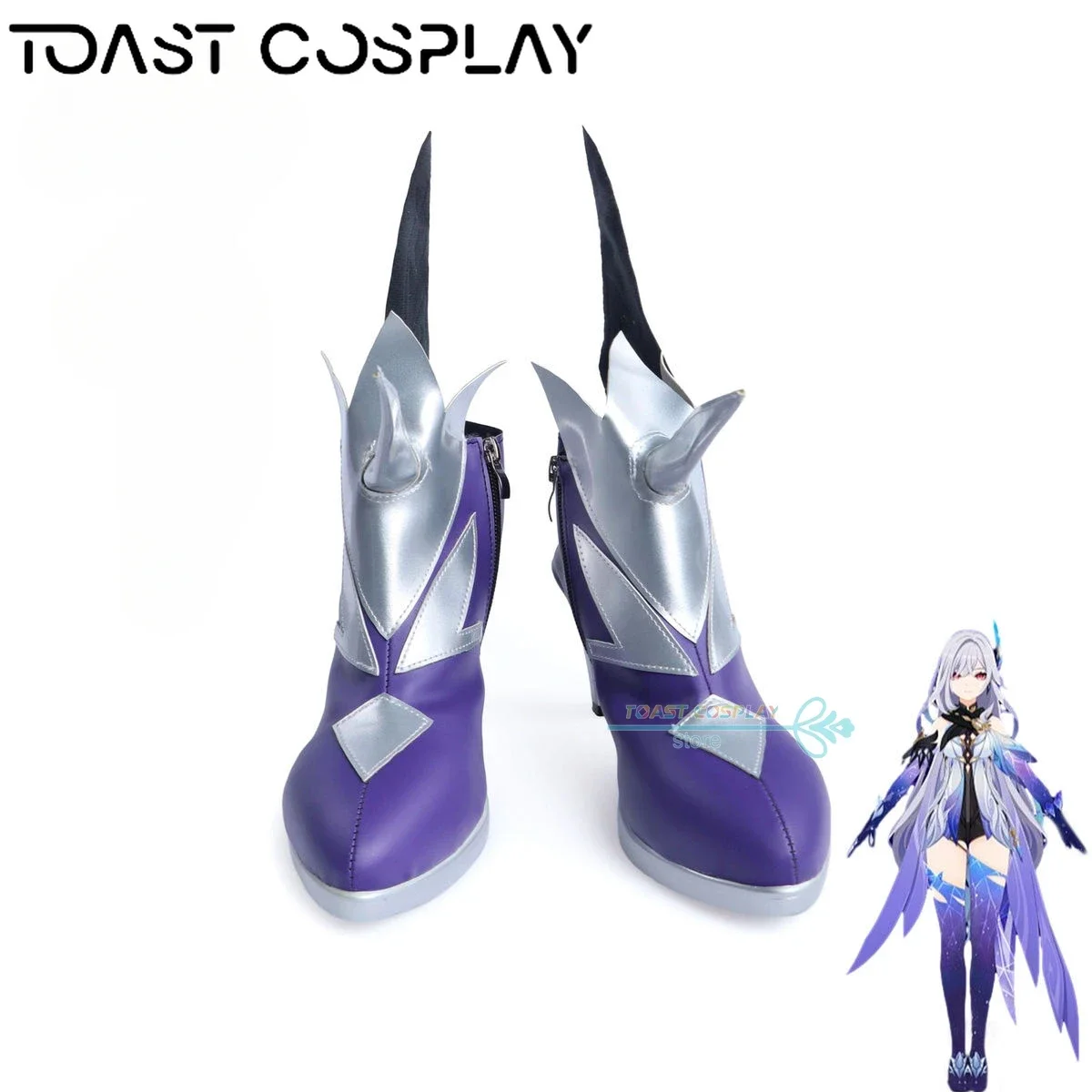 Skirk GenshinImpact Cosplay Chaussures, Anime Game Cos Bottes, Comic Skirk Cosplay Costume Prop Chaussures pour Halloween Party