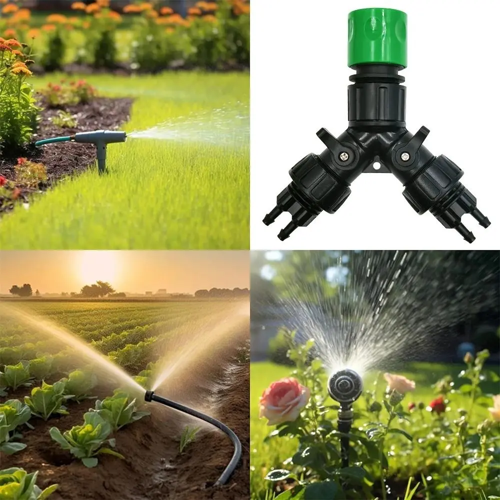 1/4'' Hose Drip Irrigation Tap Adapter Household Irrigation System 4-Way Splitter for Garden Plant Greenhouse Adjustable