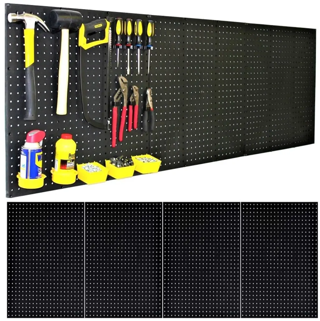 

4-Pack Pegboard Panels, 24x16 Inch Each, USA-Made Wall Organizer for Garage, Office, Kitchen & Craft Room