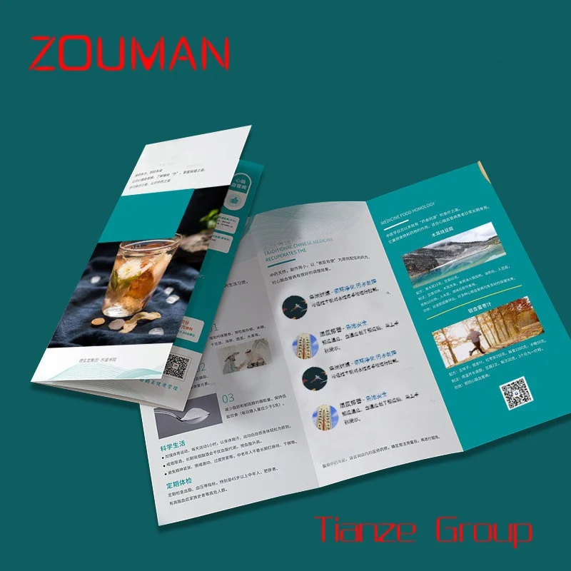 Custom , OEM Printing Service A2 A3 A4 A5 A6 Customized Folding Flyers/Manual/ Pamphlets 3 Fold Flyer For Business