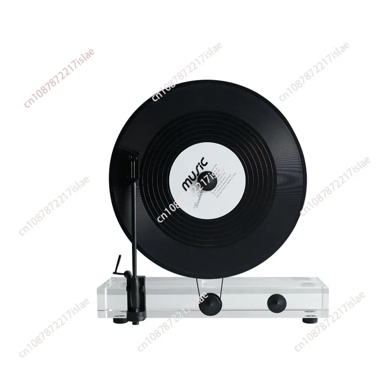 Light luxury vertical retro phonograph vinyl record crystal creative ornament model desktop study model room