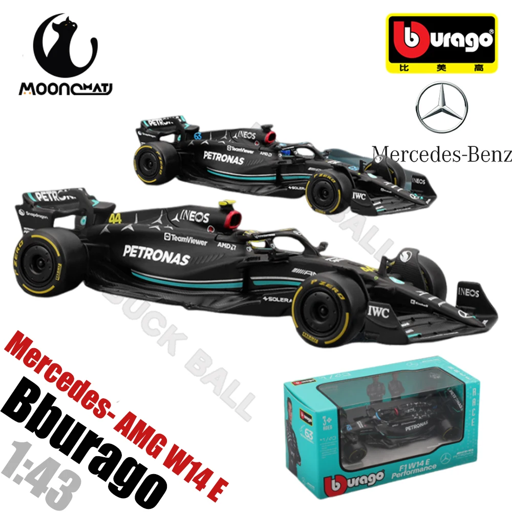 

1/43 Bburago F1 2023 Mercedes- AMG W14 E Performance #63 George Russell #44 Lewis Hamilton Formula One Die-cast Model Toy Gift