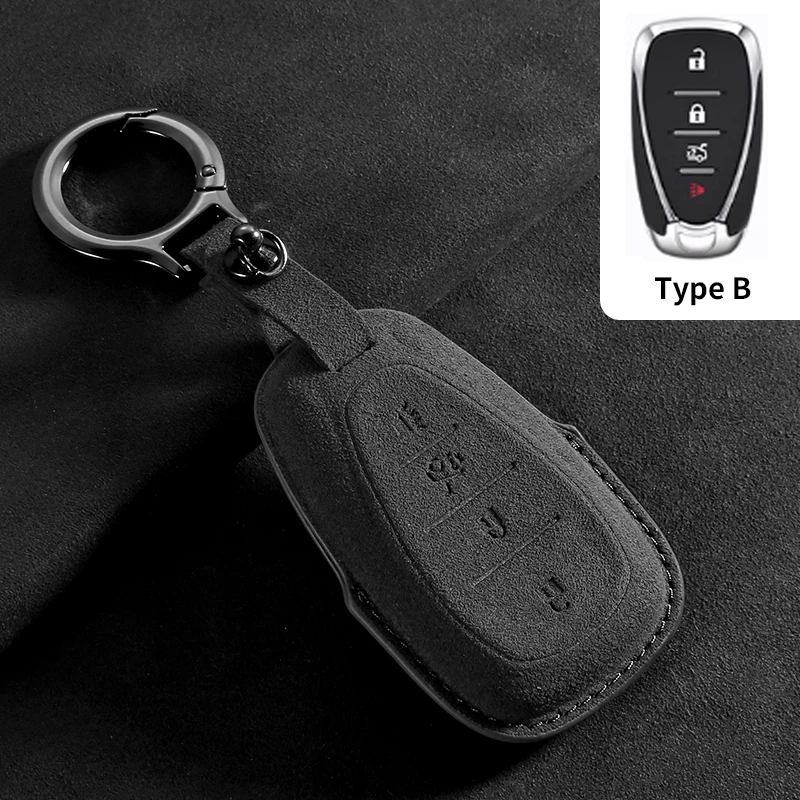 Suder Leather Car Key Case Cover for Chevrolet  Malibu Camaro Cruze Traverse Spark Equinox Sonic Volt 3 4 5 Button Protect Shell