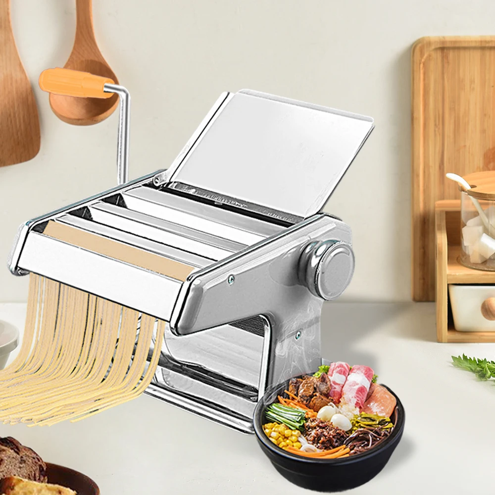 2/3 شفرات ماكينة ضغط المعكرونة اليدوية ماكينة صنع المعكرونة من الفولاذ المقاوم للصدأ ماكينة معكرونة صغيرة متعددة الوظائف تلبي احتياجات المعكرونة المختلفة