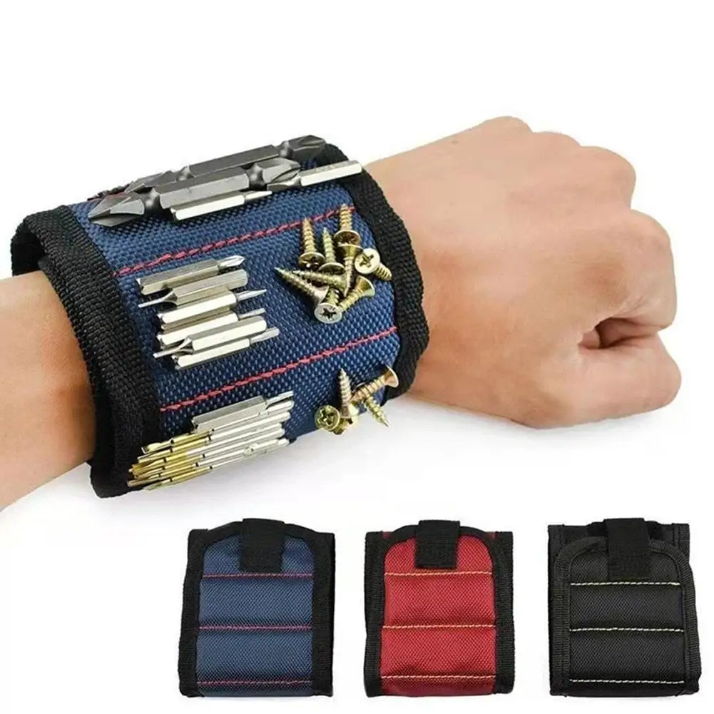 Strong Magnetic Portable Tool Wristband Adjustable Bag Small Metal Electrician Phone Wrist Belt Screws Cp Nails Bolts view 4