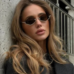 Small polygonal sunglasses for women, hipster sunglasses, sexy cat eye shades, vintage fashion, luxury brand 10 Main Sales Half Water Sales - №9