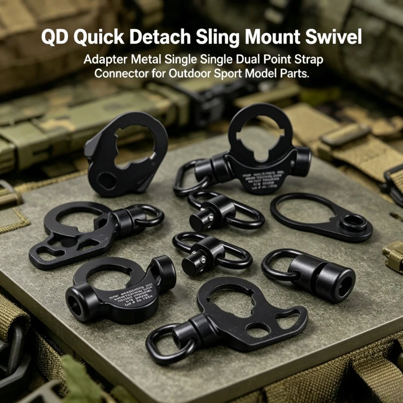 QD Quick Detach Sling Mount Swivel Adapter Metal Strap Connector for Hunting Tactical Cosplay Wargame Model Toys Gear