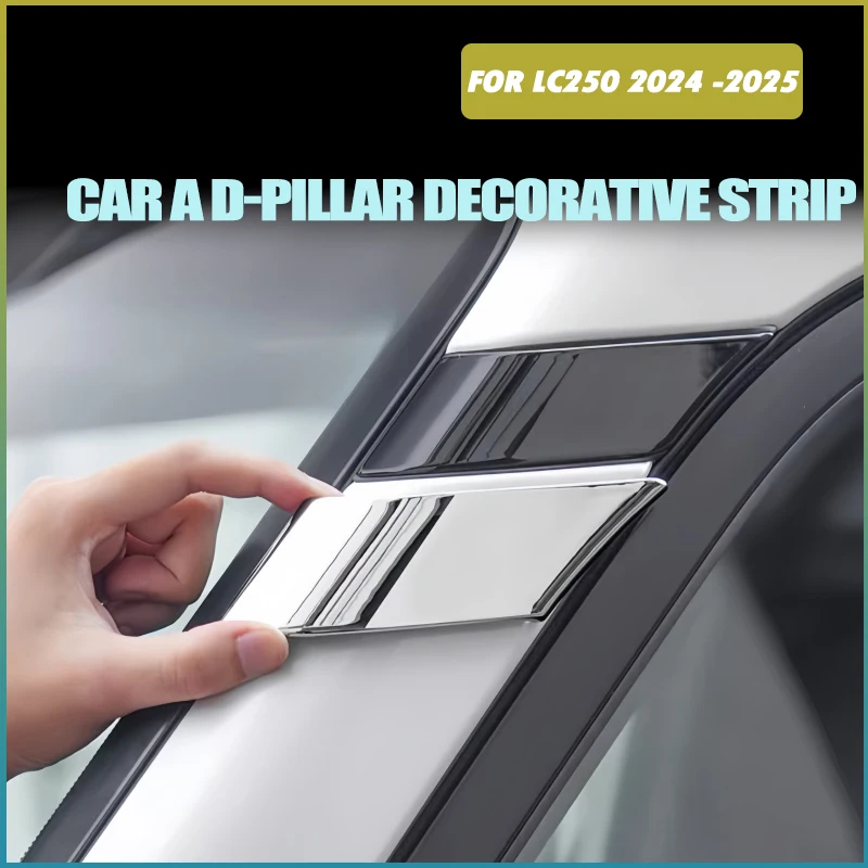 

Car A-pillar Decorative Strip Fit for Toyota Prado LC250 2024-2025 Modified Auto D-pillar ABS Decorative Bright Strip Stickers