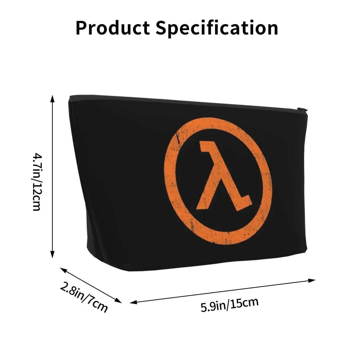 Half Life Lambda Symbol Travel Cosmetic Bag Makeup Bag Zipper Bag Cosmetic Case Cosmetics Organizer For Women Female Gift