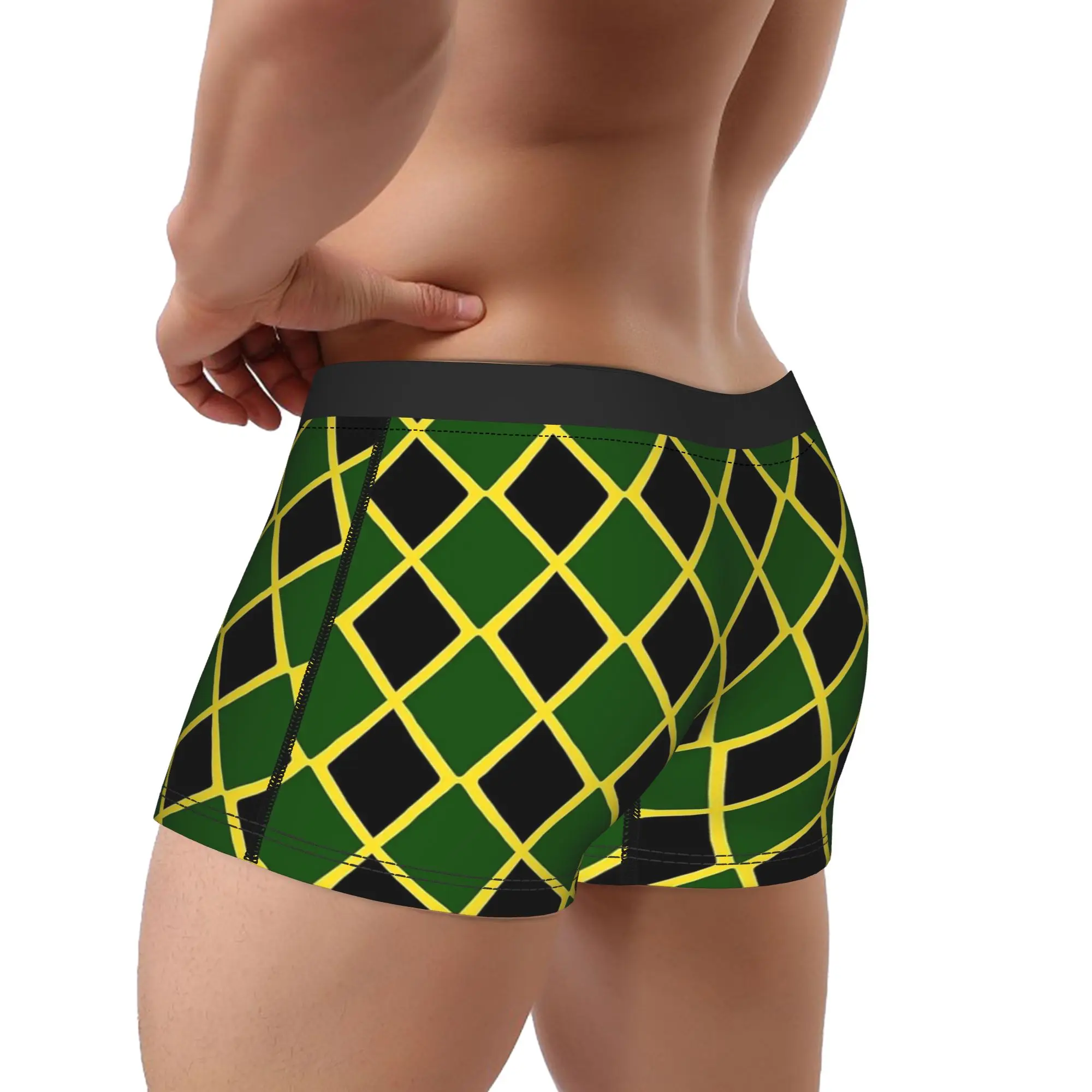 Jamaica Flag Boxer Brief  Underwear Trenky Men Funny Trunk Pattern Plus Size Panties