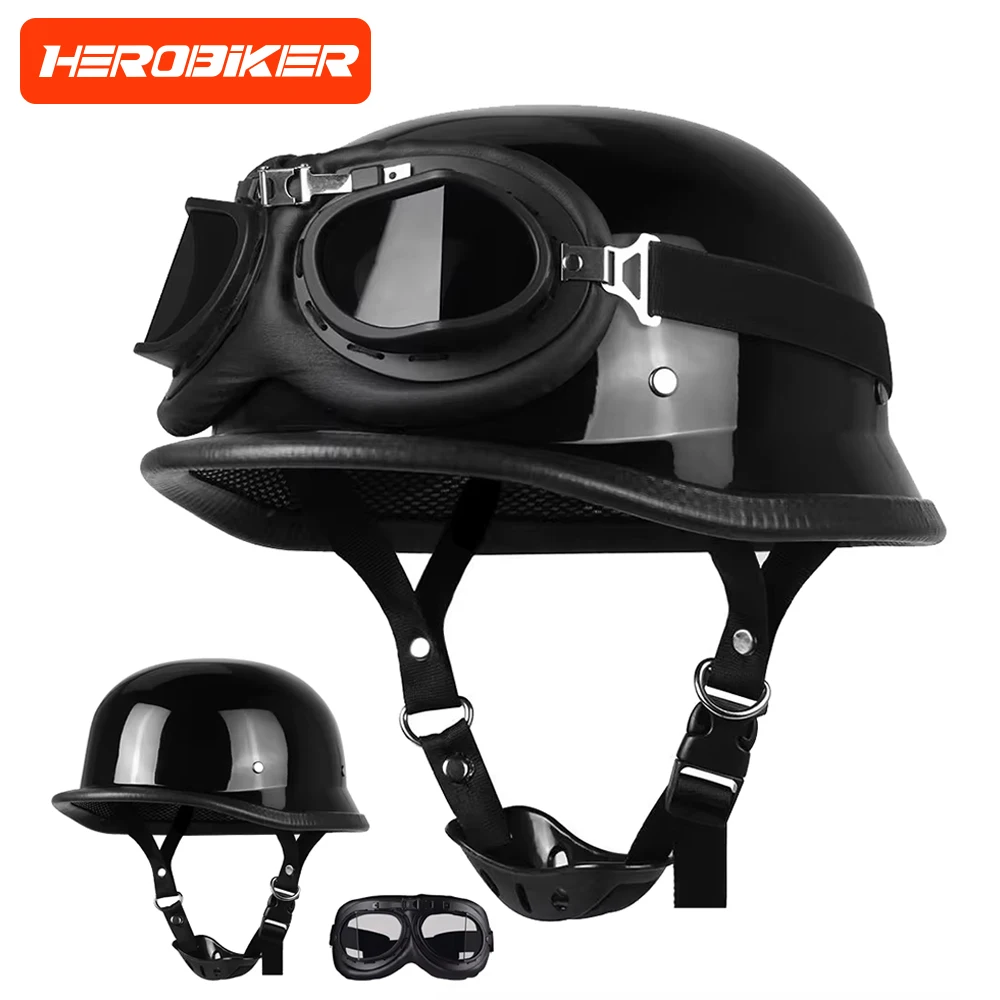 

New Motorcycle Helmet Half Helmet Motorcycle Pilot DOT Certified Helmet Retro Half Helmet Four Seasons Available Helmet
