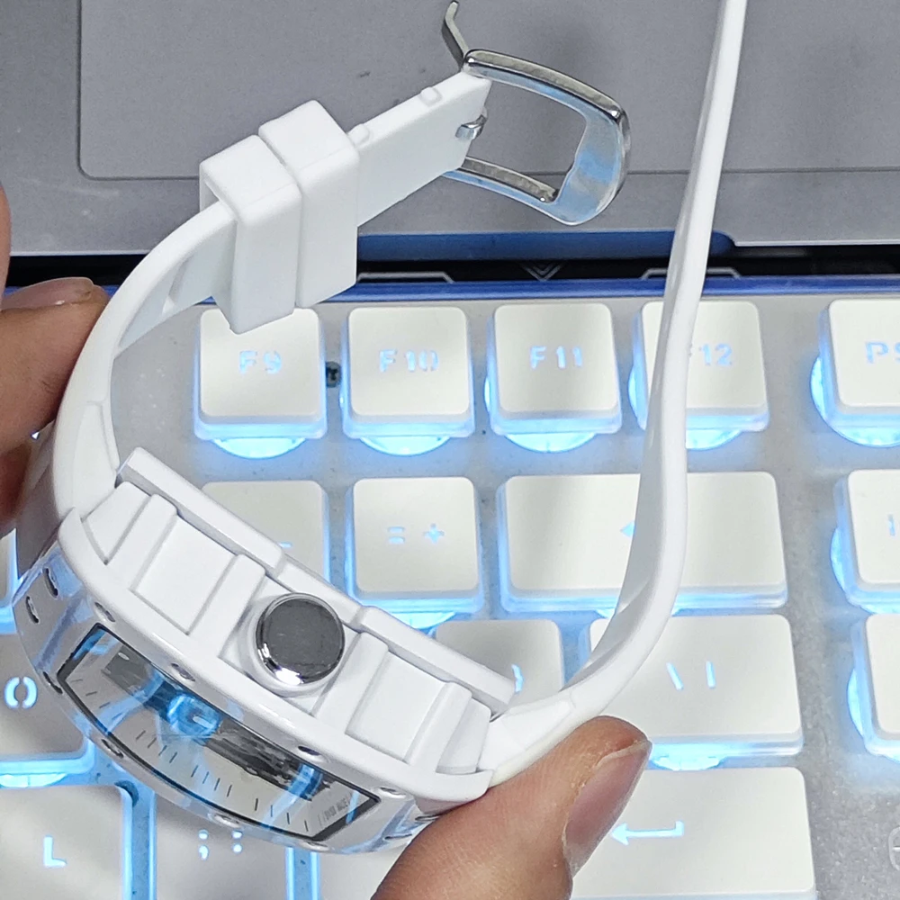 ساعة يد ميكانيكية كوارتز رجالية فاخرة 2025 موضة جديدة أوتوماتيكية مقاومة للماء ساعة رجالية ساعات شفافة