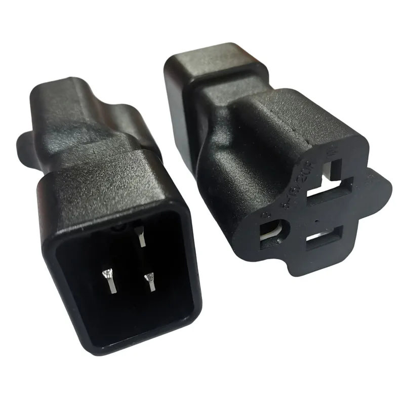 Black US NEMA 5-15R 5-20R Female to IEC320 C20 Male Travel Power Adapter Plug USA 3 Prong Receptacle To C20 Power Convert Socket