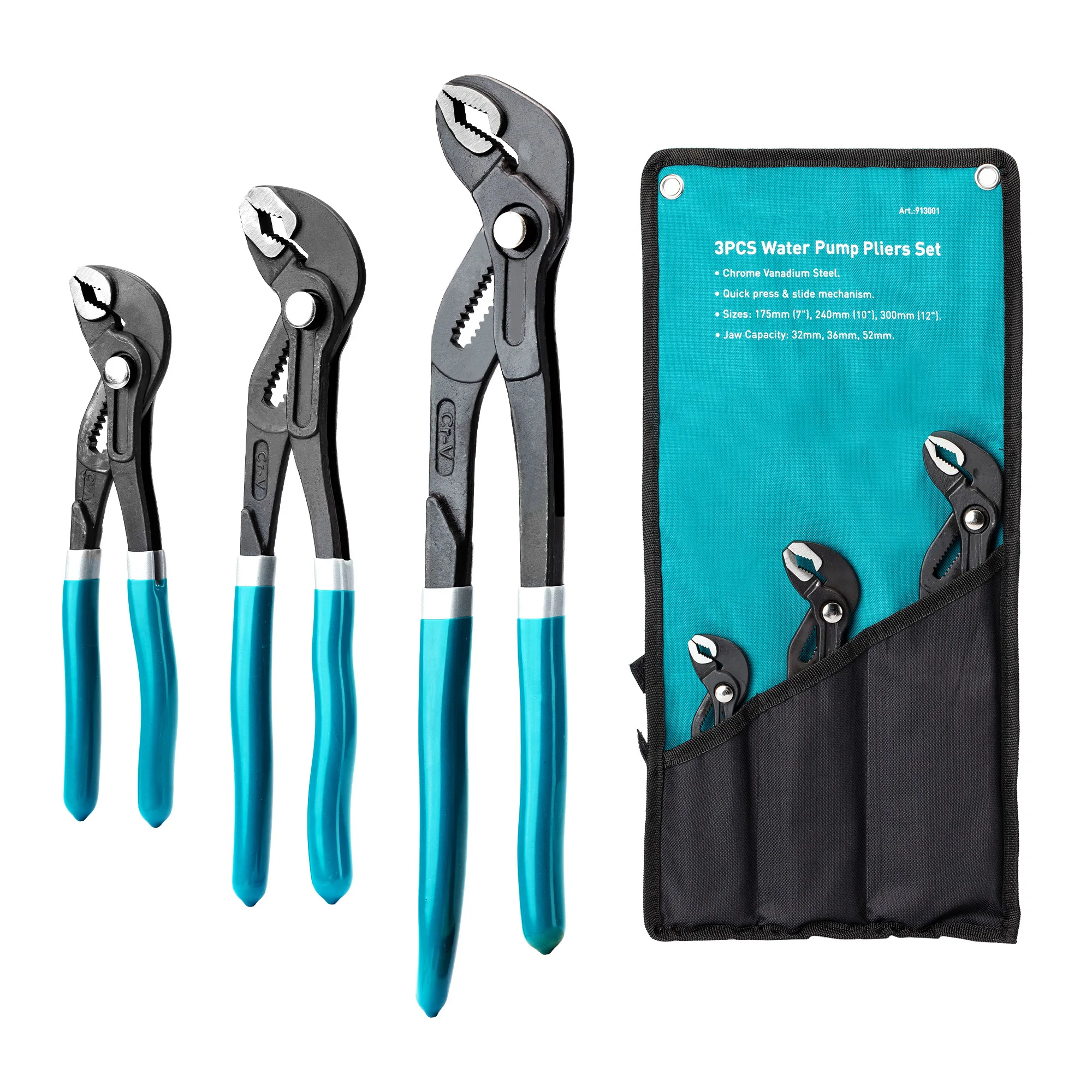 

Water Pump Pliers, 7 10 12 inch Plumbing Plier Set, Quick-release Pliers, 3-Piece Groove Joint Pliers Set, for Griping, Twisting