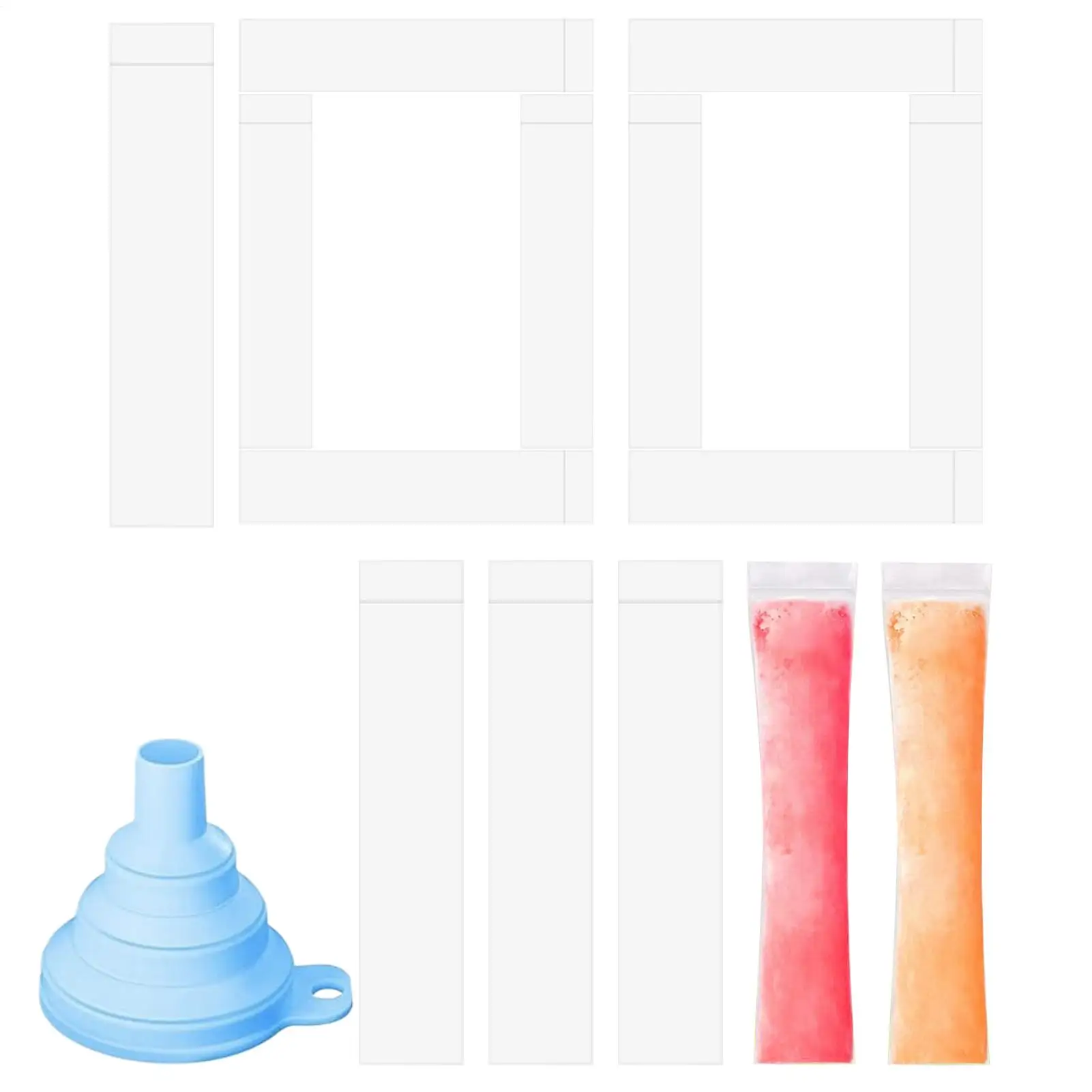 Ice Pop Bags 100 Piece Leak-Proof Food-Grade with Zip Seals Summer Ice Pop Mold for Juice Smoothies Healthy Snacks Yogurt Sticks