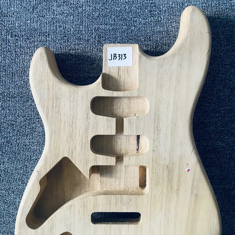 jb313 Left Hand 6 String Electric Guitar Body Semi Finishing Custom Pickups&Bridges No Paint for ST Guitar DIY Replace