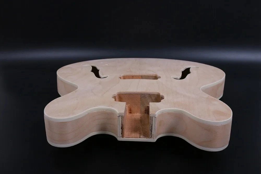 Unfinished Electric guitar 1set Guitar Kit ES 335 maple Guitar neck and Guitar Body,DIY Hollow Electric guitare