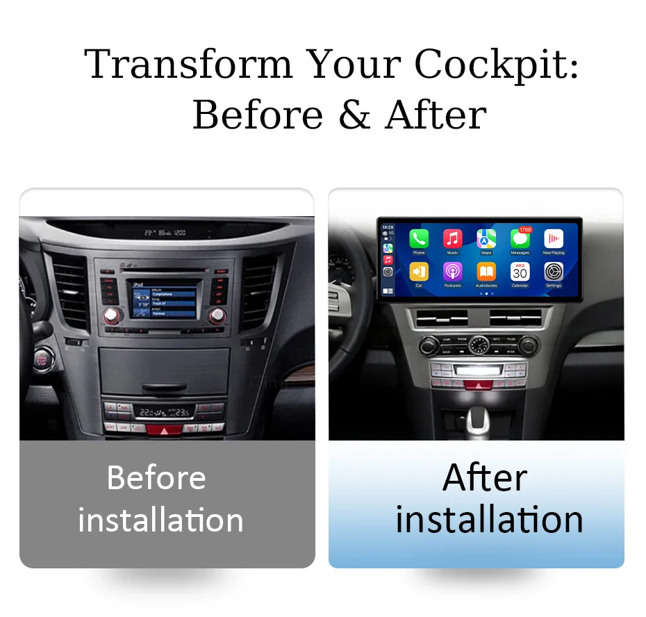 for Subaru Outback 4 BR Legacy 5 LHD 2010-2014 Car Radio 12.3 inch QLED IPS GPS Navi Wireless CarPlay Android Auto DSP Android16