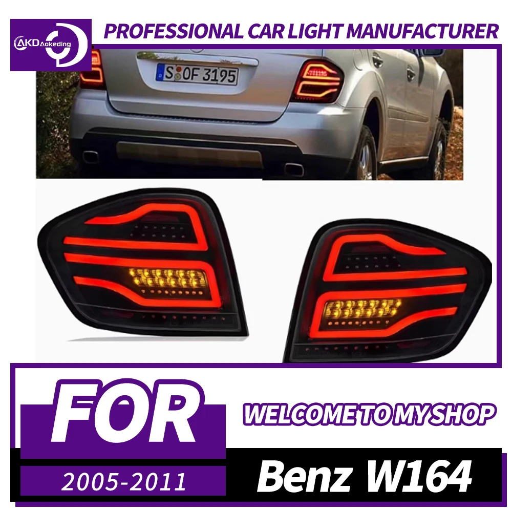 

Задний фонарь AKD для Benz W164 Светодиодный задний фонарь 2005-2011 ML320 ML350 ML450 ML500 Задний противотуманный тормозной сигнал поворота Автомобильные аксессуары