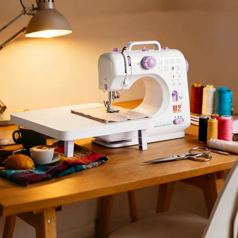 Multifunctional Electric Sewing Machine, Mini Overlock Lockstitch Home, Portable Heavy Duty Serger, 2026 Desktop Stitcher