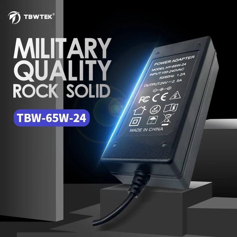 24V 2.5A 48W 60W 65W Power Supply AC Adapter beralih untuk LED Strip LCD 3D Printer