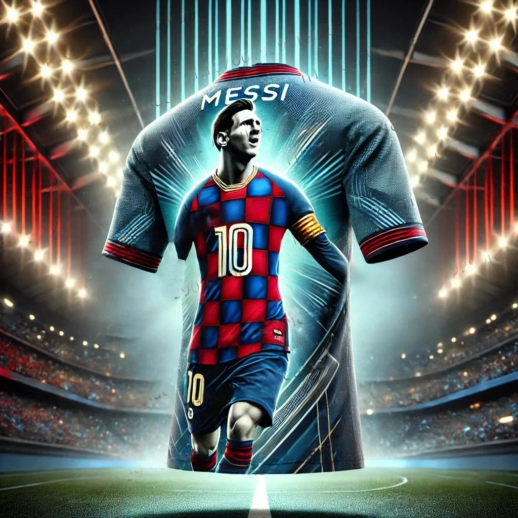 Classic Messi Size 10 Printed Men's Football Jersey T-shirt Breathable And Sweat Wicking Jersey For Daily MatchesAnd Training