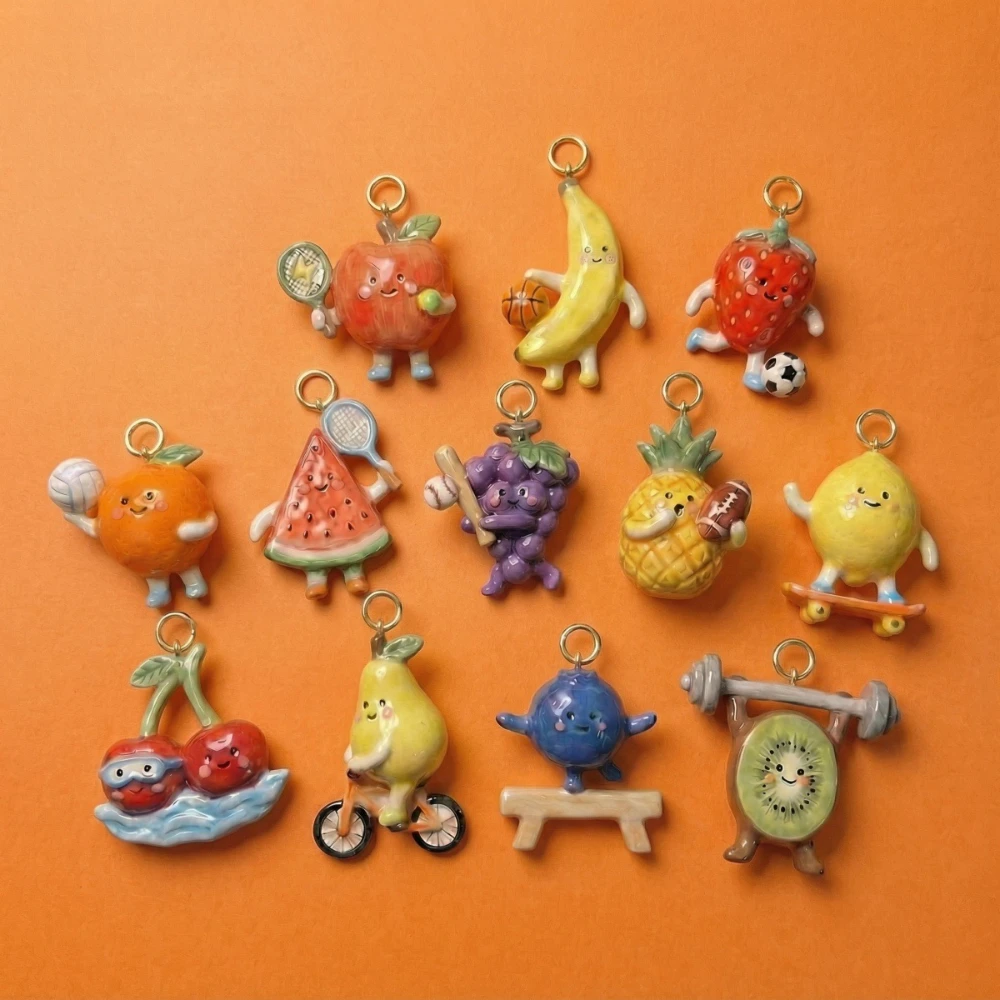 Neue Niedliche Frische Frucht-Serie Traube Orange Blaubeere DIY Anhänger Charms Schmuckherstellung – Detail 2